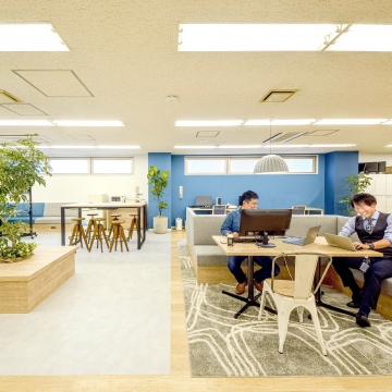 オフィスデザイン事例|自由に働く場所を選べる、おしゃれなABWオフィス