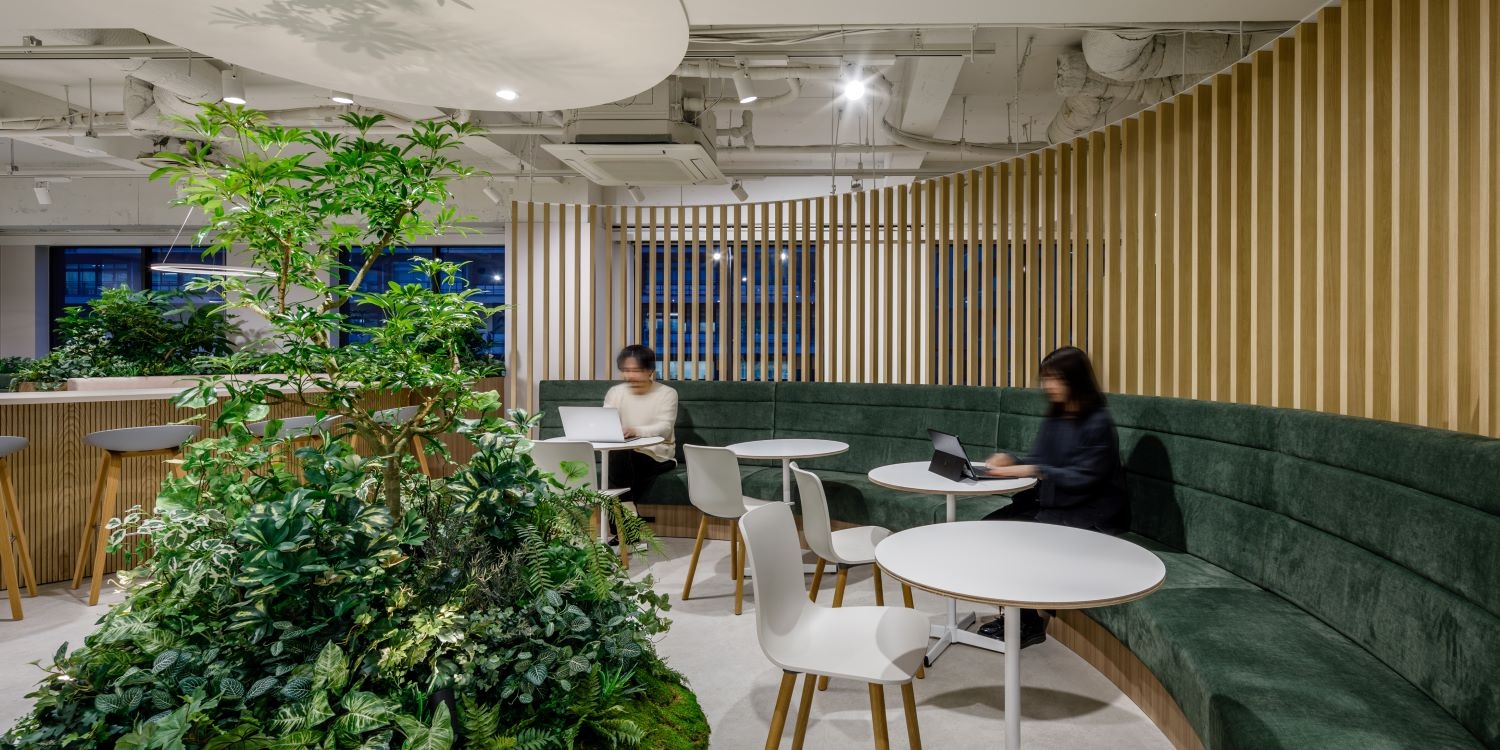 オフィスデザイン実績～熊本の土地に根付き、未来に向かって成長する姿を表現したオフィス